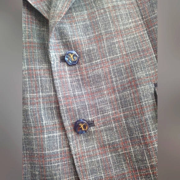 Angelo Galasso Plaid Wool, Silk & Linen Blazer, Size 50 US, 60 IT, XXL NWOT - Picture 5 of 16